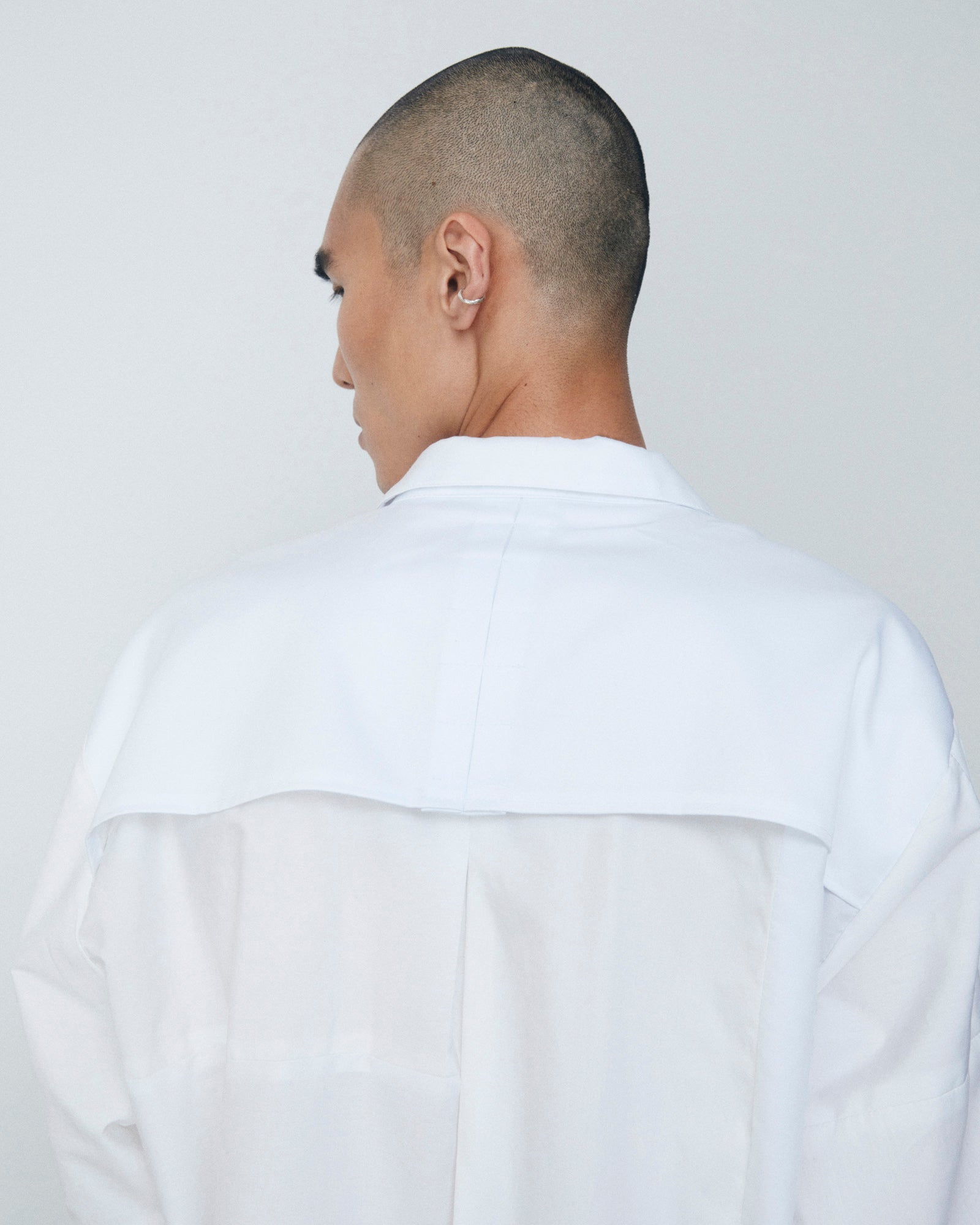 mens oversized white button down