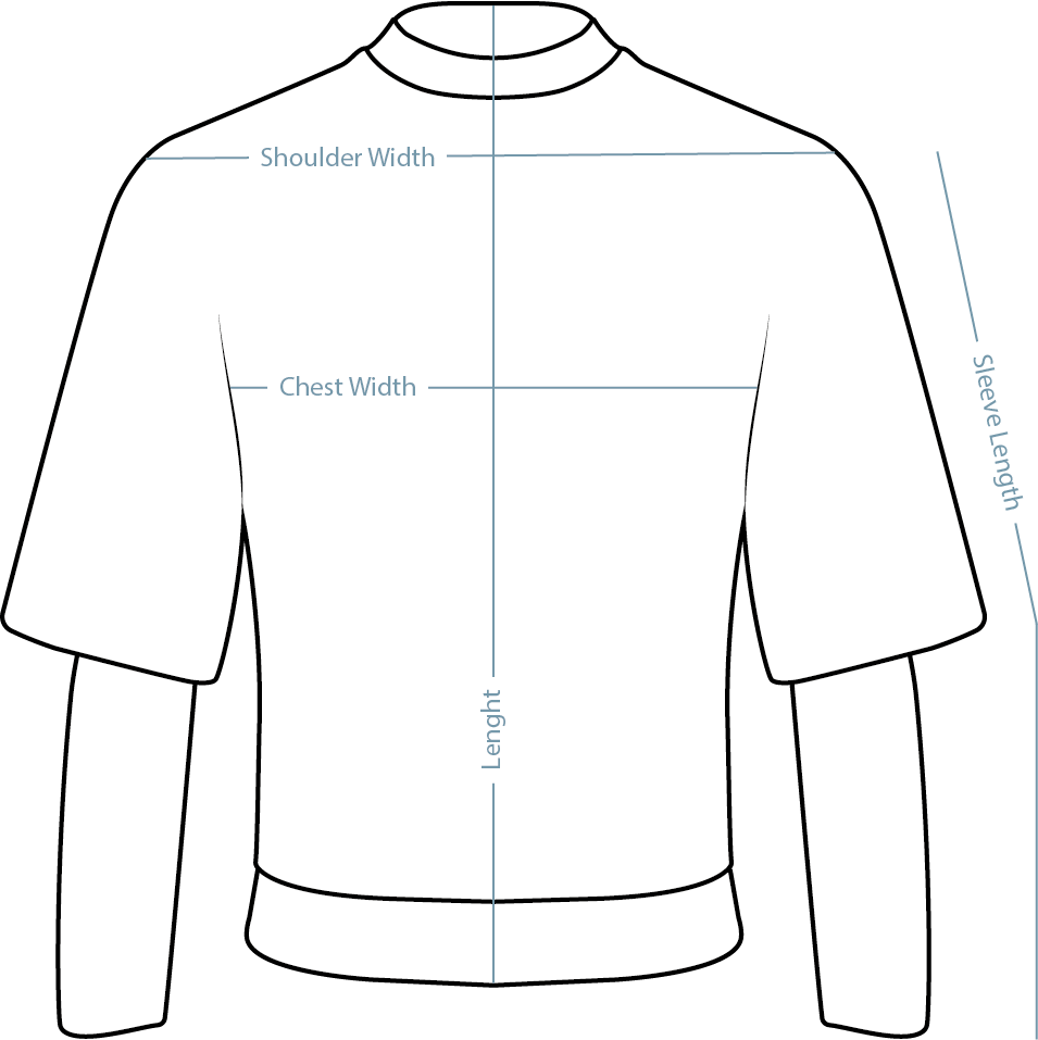 Double Sleeve T-Shirt Black – measurement guide