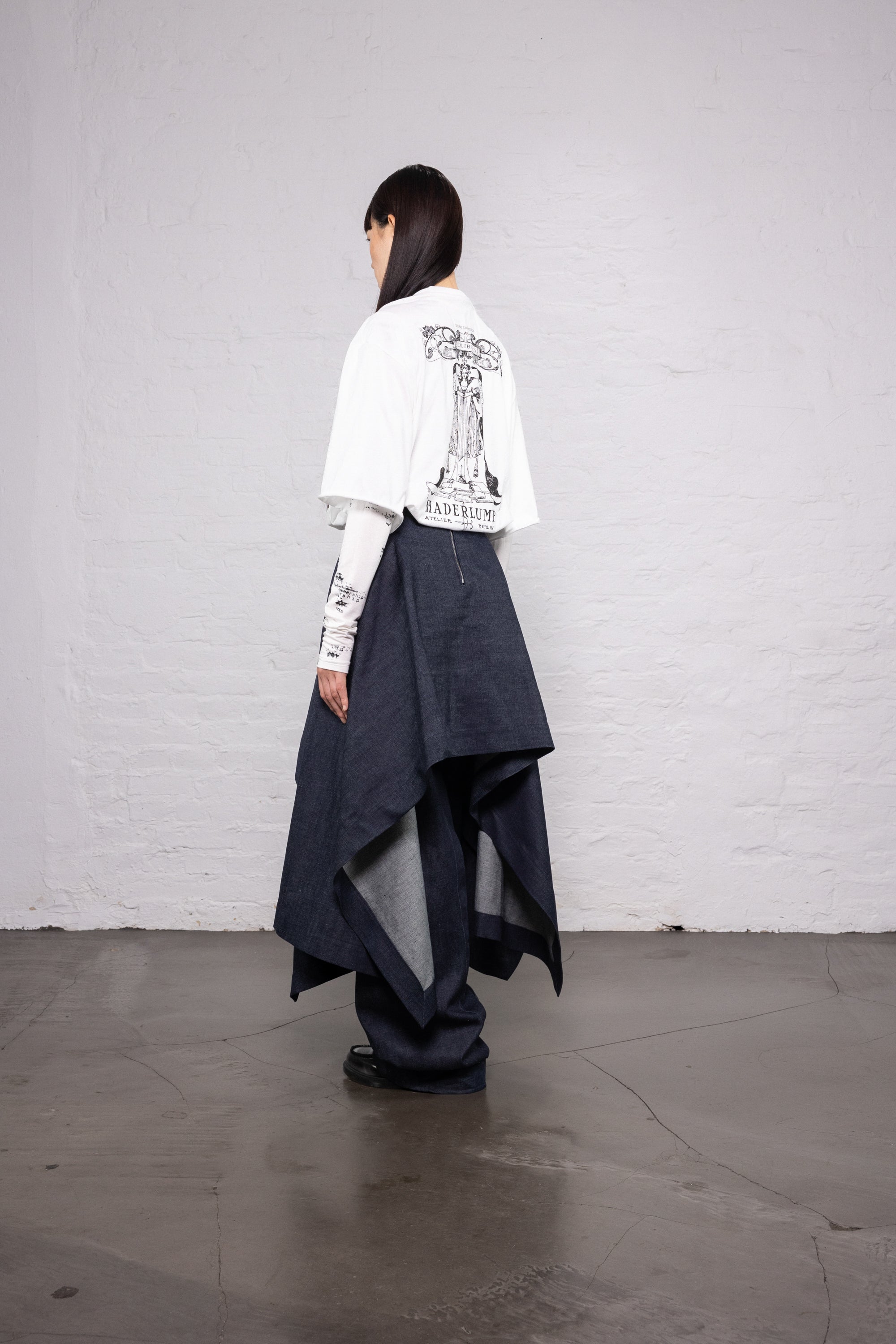 Double Sleeve Printed T-Shirt (White)