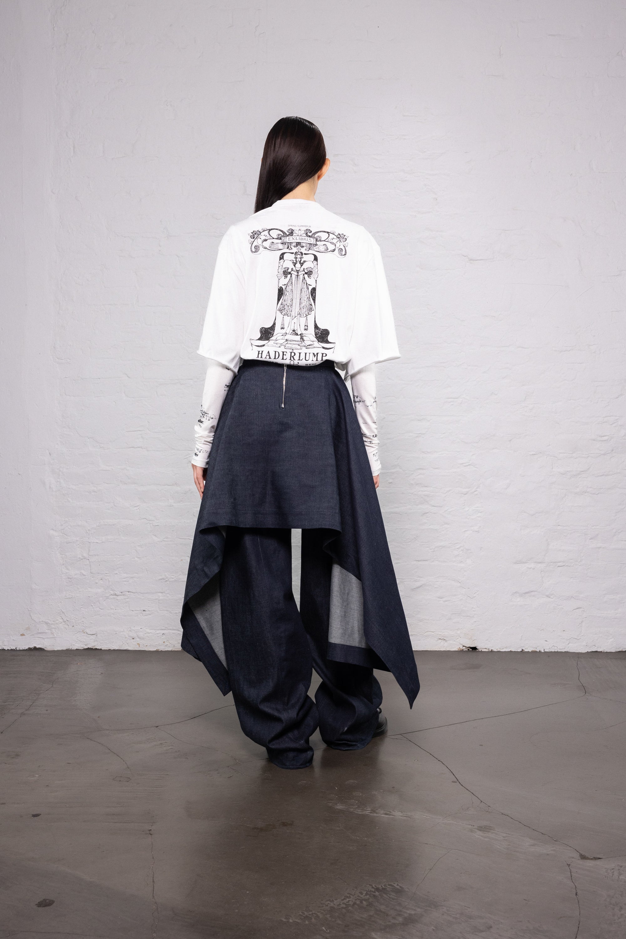 Double Sleeve Printed T-Shirt (White)