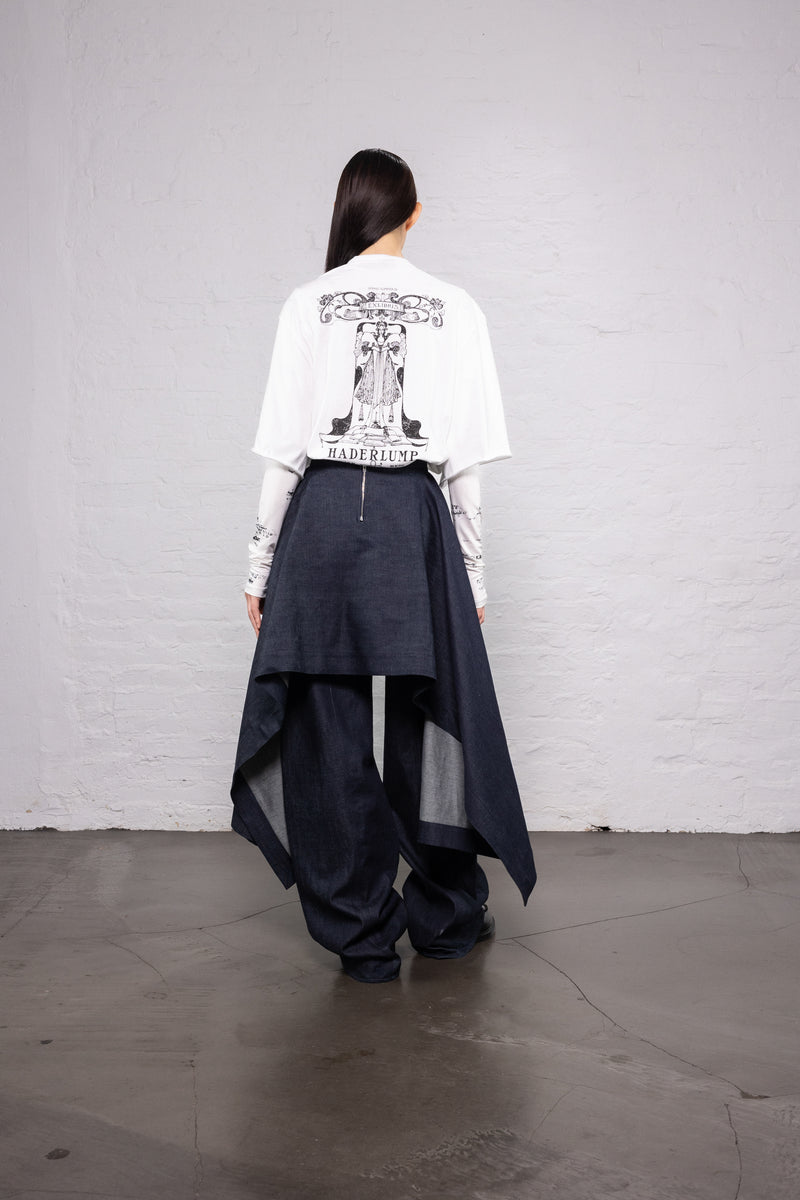 Double Sleeve Printed T-Shirt White