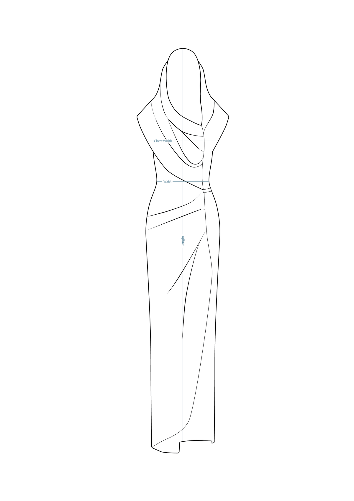 Draped Dress Black – measurement guide