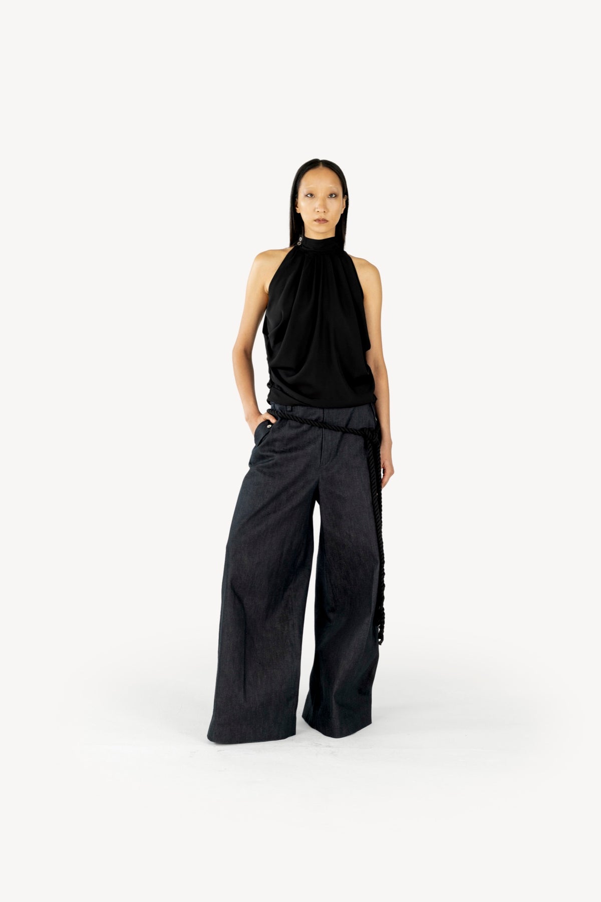Draped Top Black