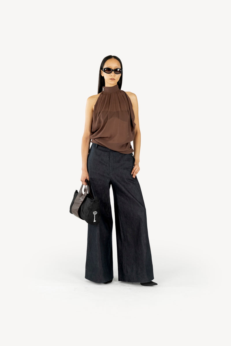 Draped Top Brown