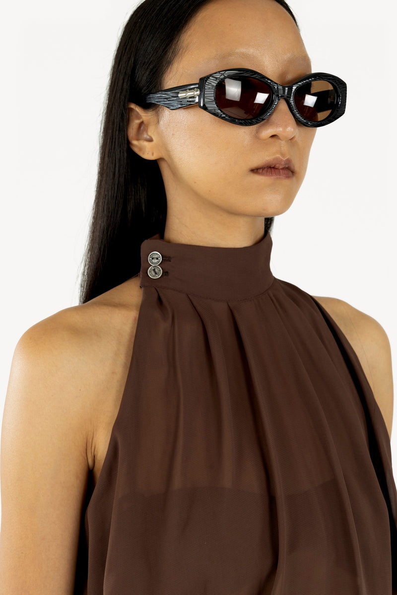 Draped Top Brown