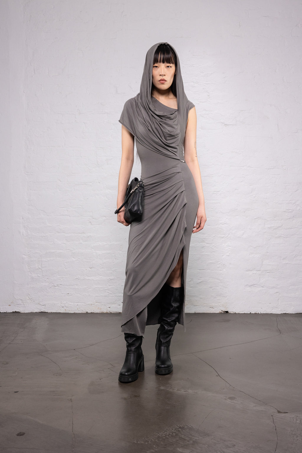 Draped Dress Grey