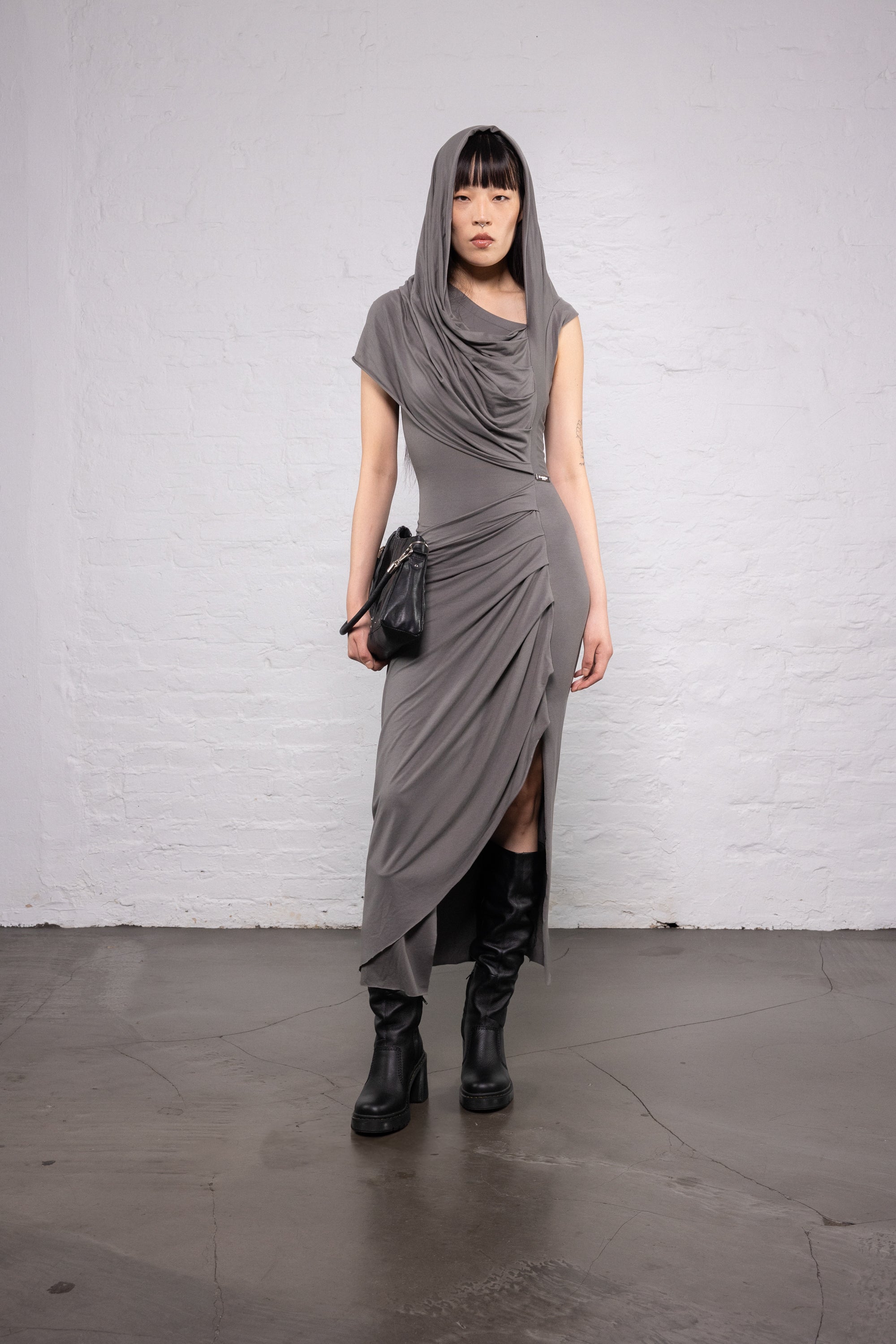Draped Dress Grey