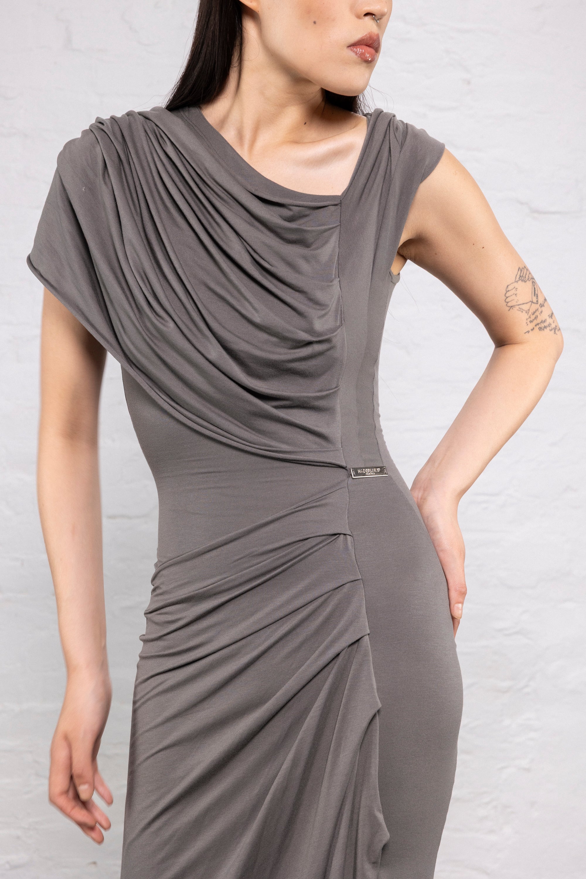 Draped Dress Grey
