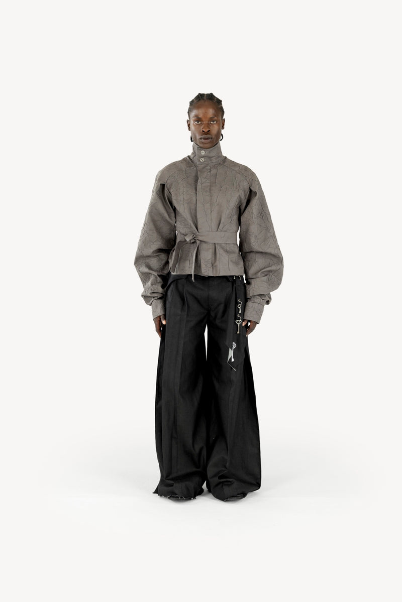 Wrinkled Track Jacket Grey