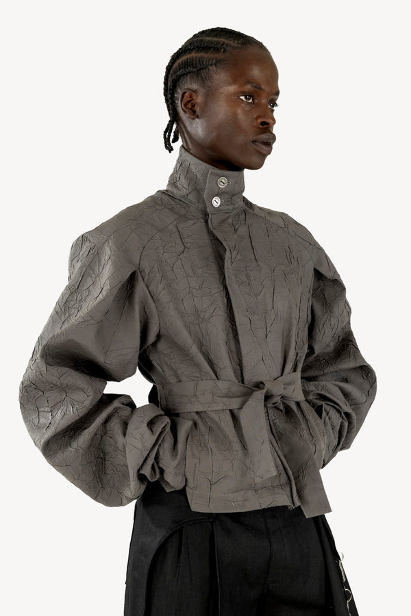 Wrinkled Track Jacket Grey