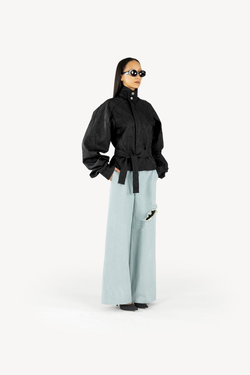 Wrinkled Track Jacket Black