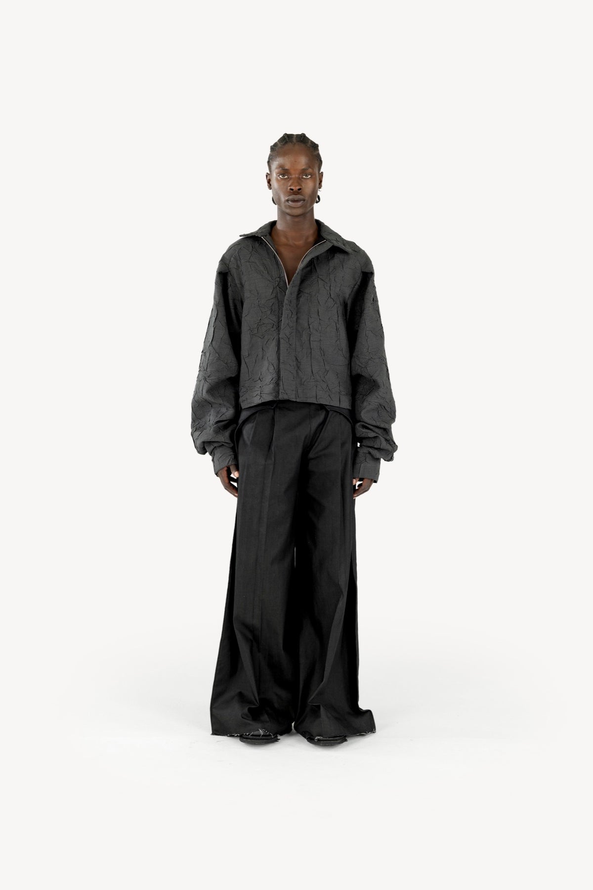 Wrinkled Track Jacket Chequered