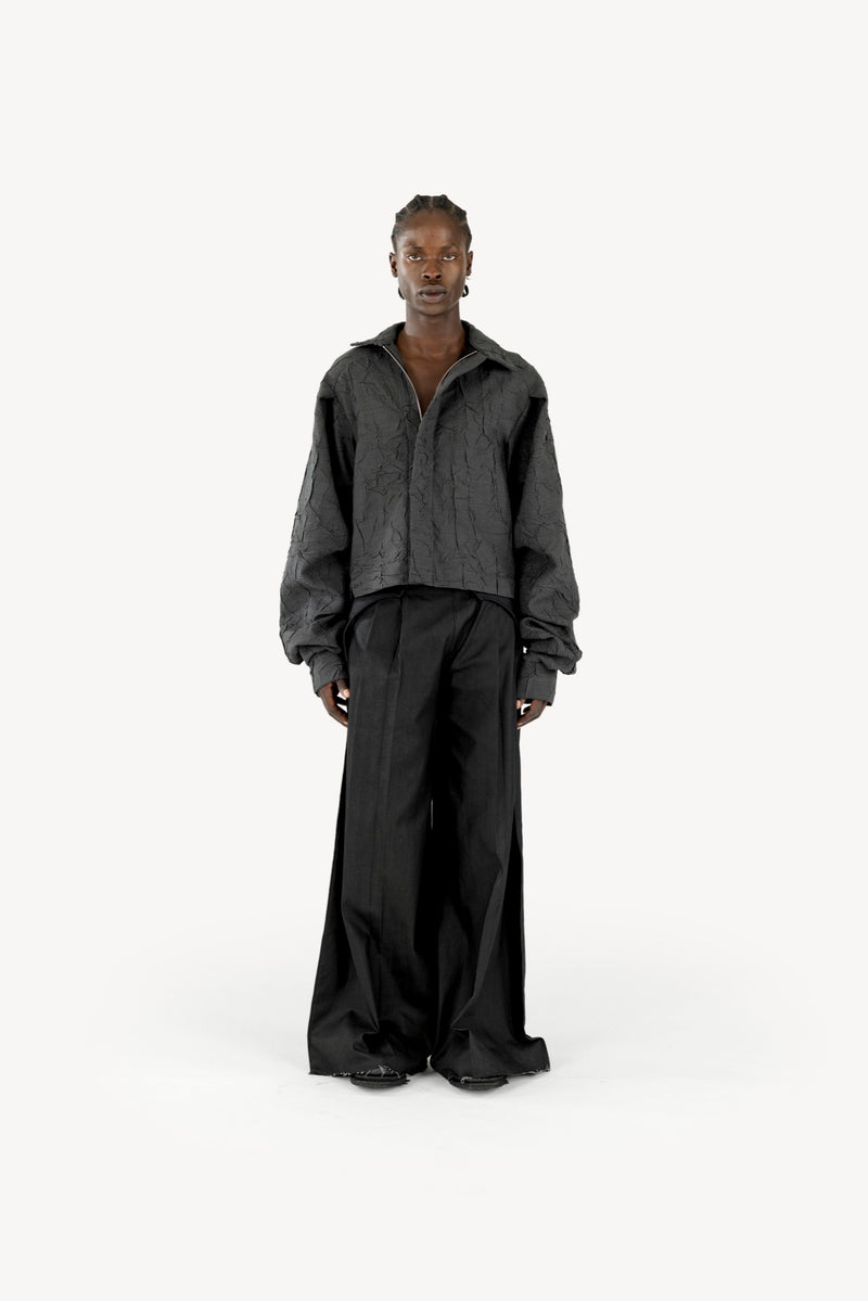 Wrinkled Track Jacket Chequered