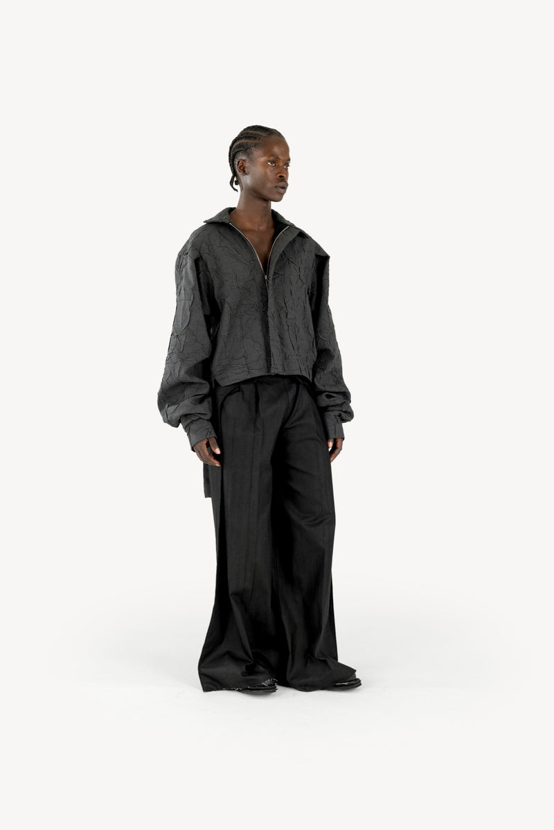 Wrinkled Track Jacket Chequered