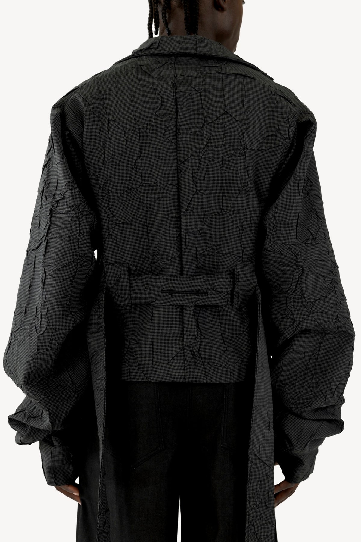 Wrinkled Track Jacket Chequered