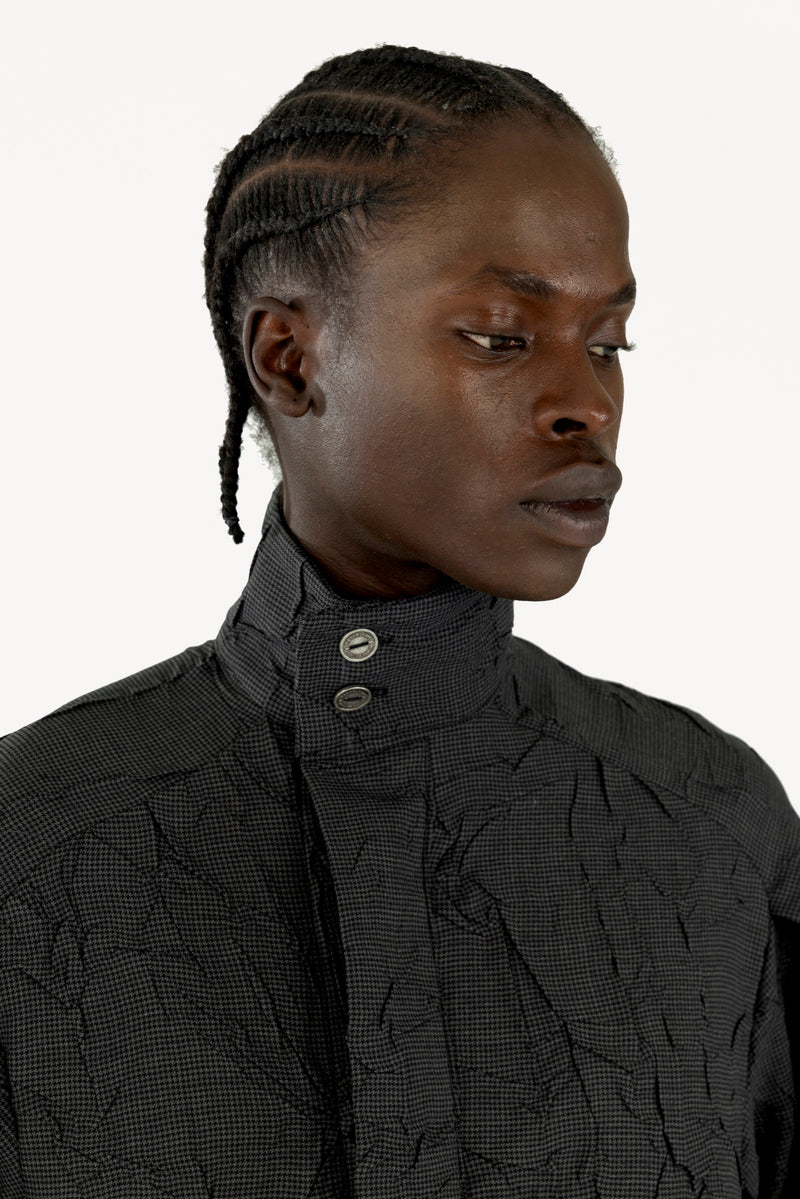 Wrinkled Track Jacket Chequered