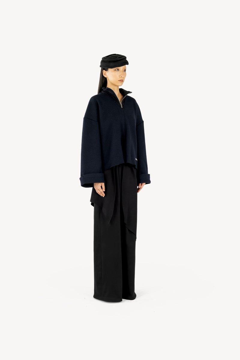 Quarter-Zip Sweater Navy Blue