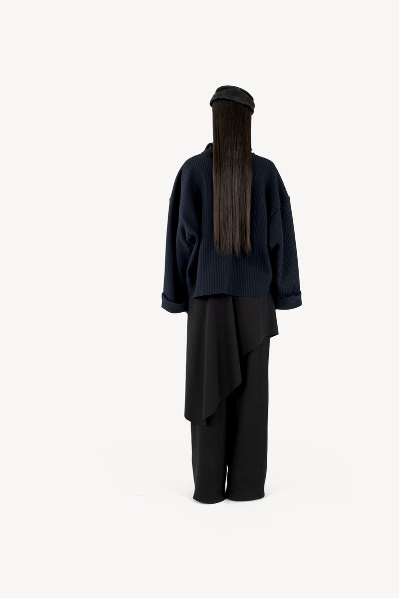 Quarter-Zip Sweater Navy Blue