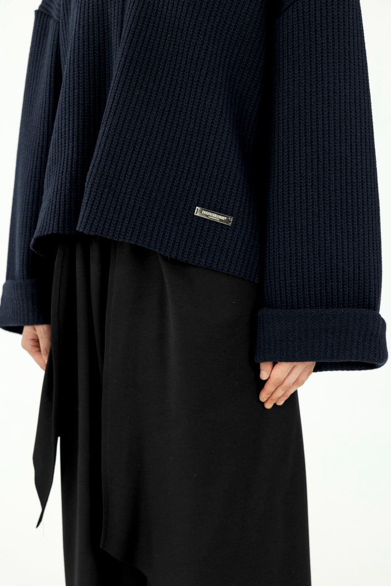 Quarter-Zip Sweater Navy Blue
