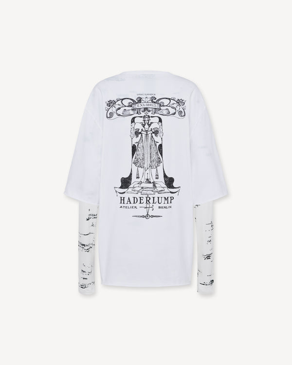 Double Sleeve Printed T-Shirt White