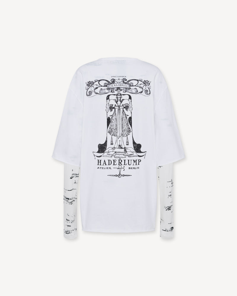 Double Sleeve Printed T-Shirt White