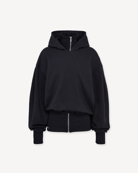 Zip Hoodie Black — Avant-Garde Designer Hoodie | Haderlump