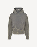 Zip Hoodie Grey Washed