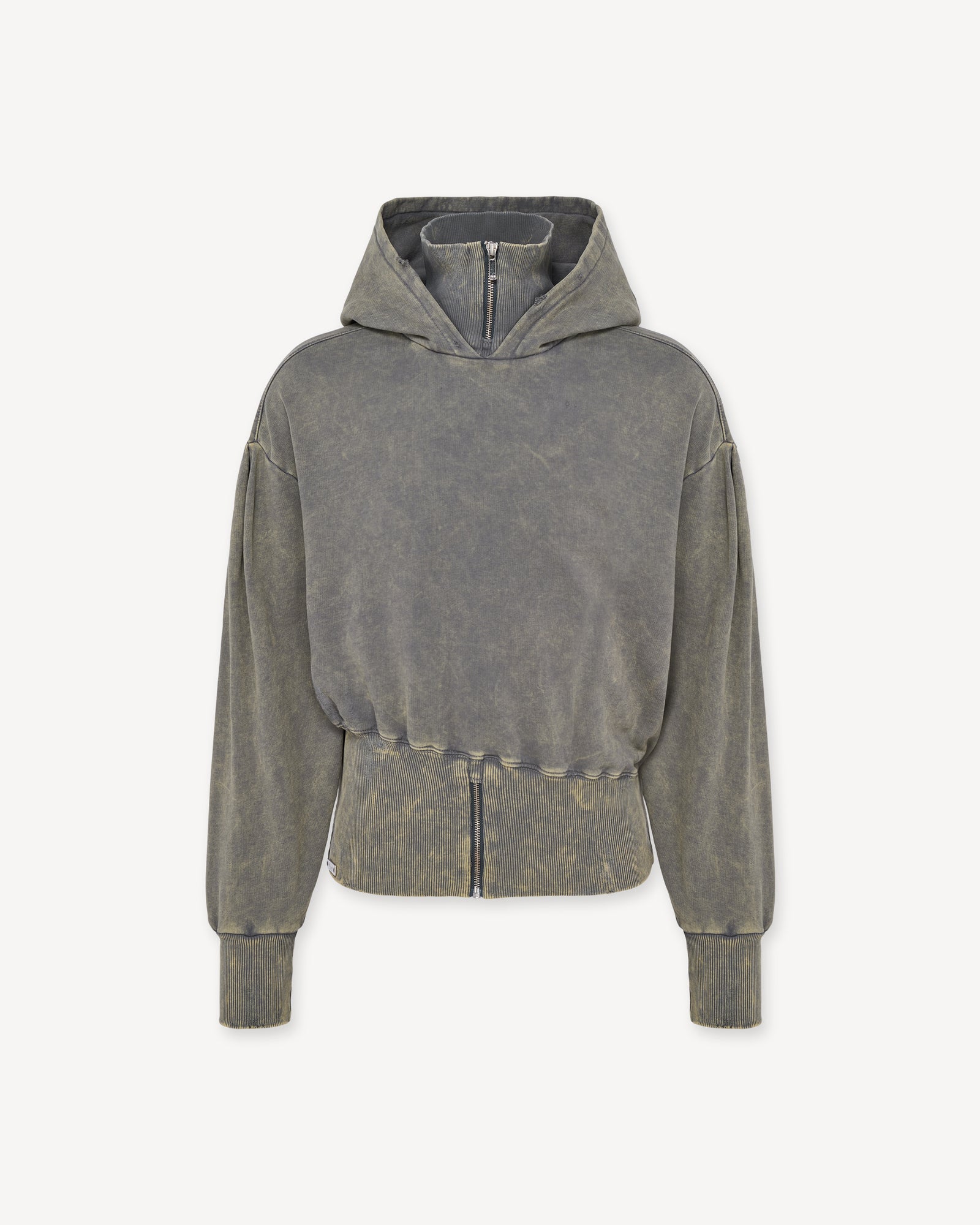 Zip Hoodie Grey Washed