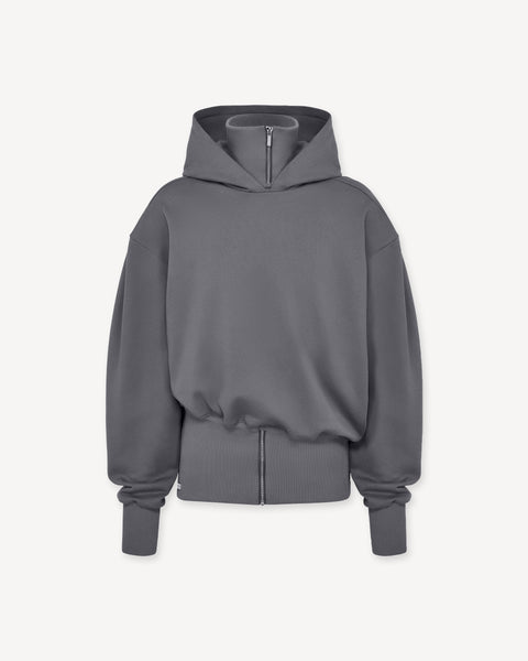 Zip Hoodie Grey — Avant-Garde Designer Hoodie | Haderlump