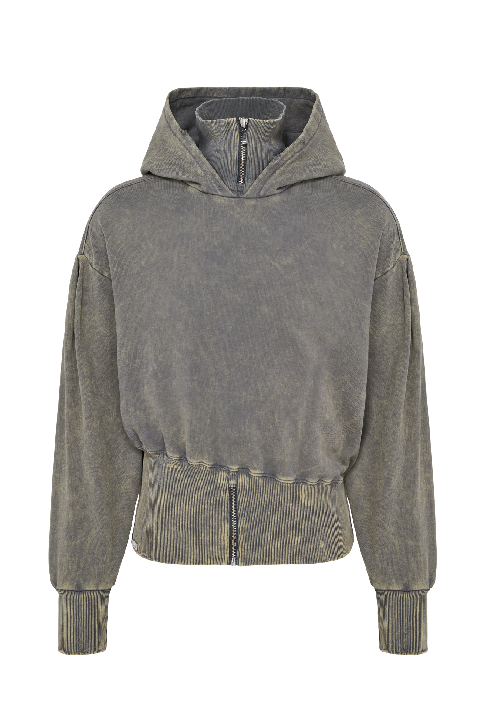 Zip Hoodie Grey Washed