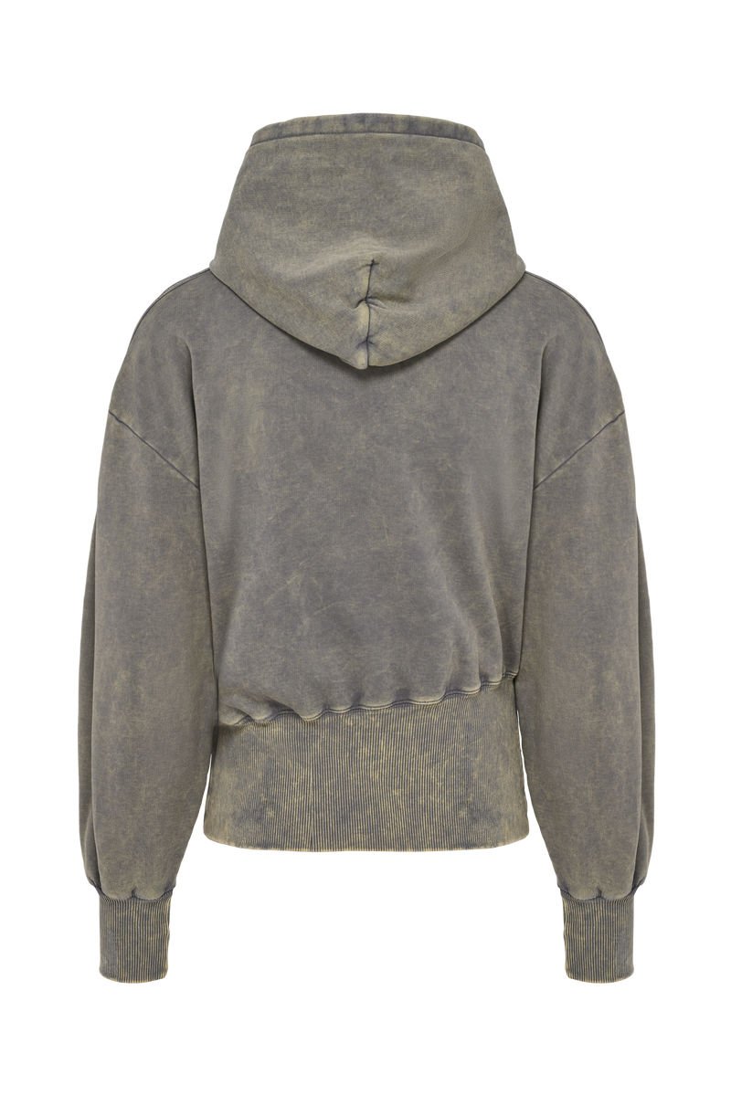 Zip Hoodie Grey Washed