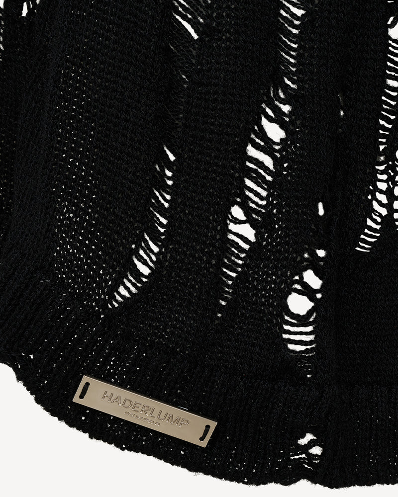 Layered Knit Sweater Black