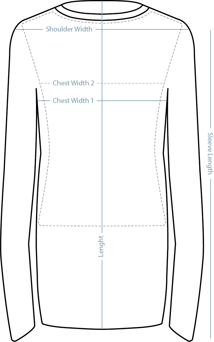 Layered Knit Sweater Black – measurement guide