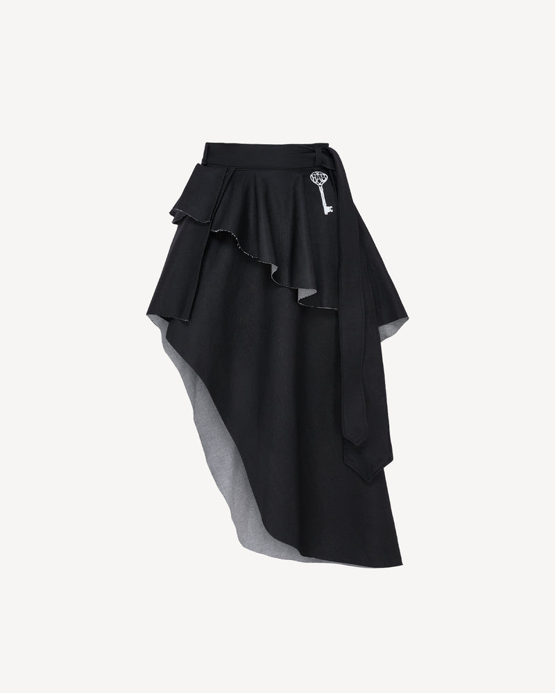 Layered Wrap-Skirt Black