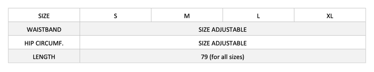 Layered Wrap-Skirt Black – size chart