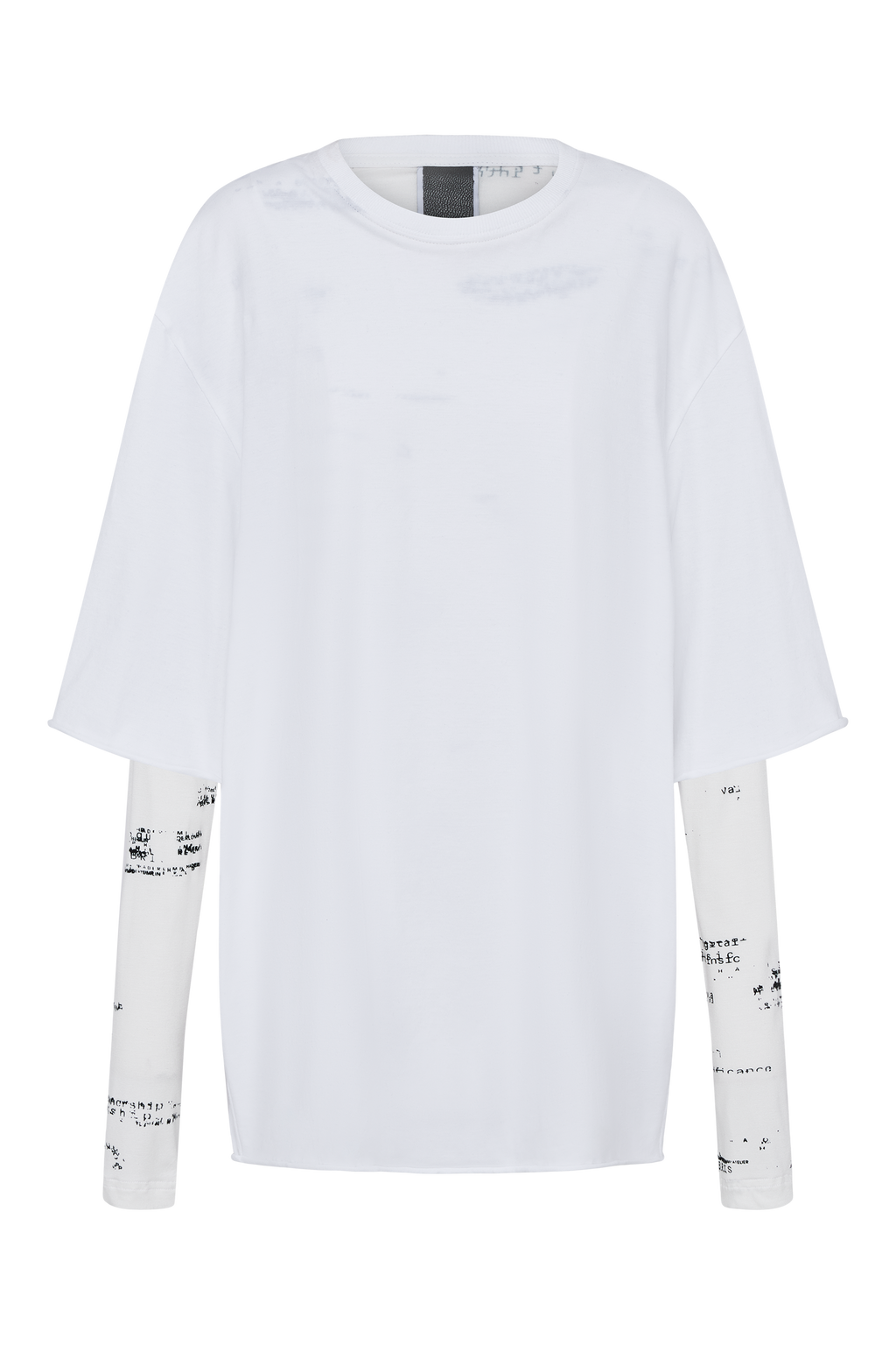 Double Sleeve Printed T-Shirt (White)