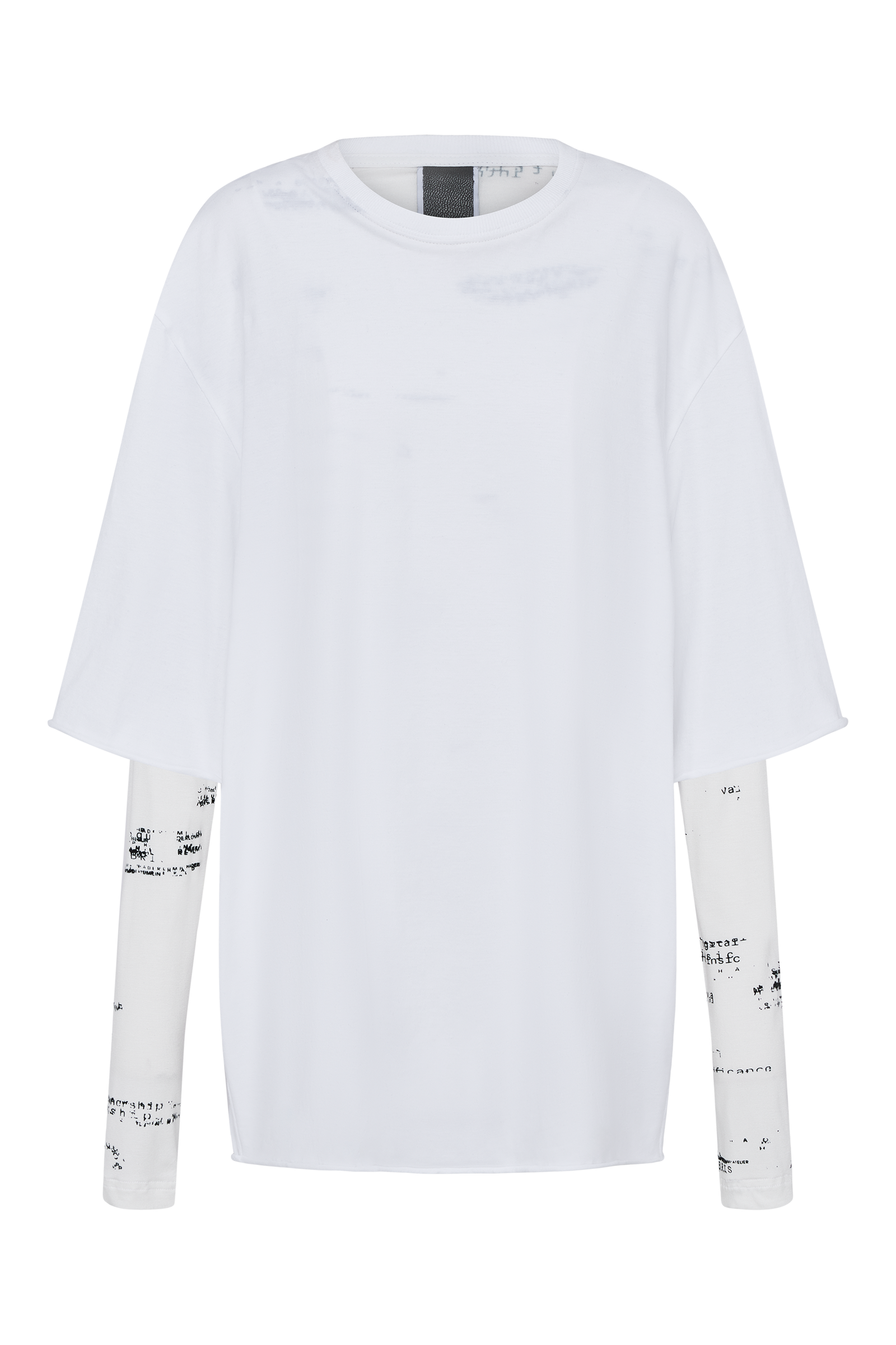 Double Sleeve Printed T-Shirt White