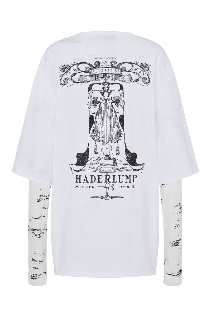 Double Sleeve Printed T-Shirt White