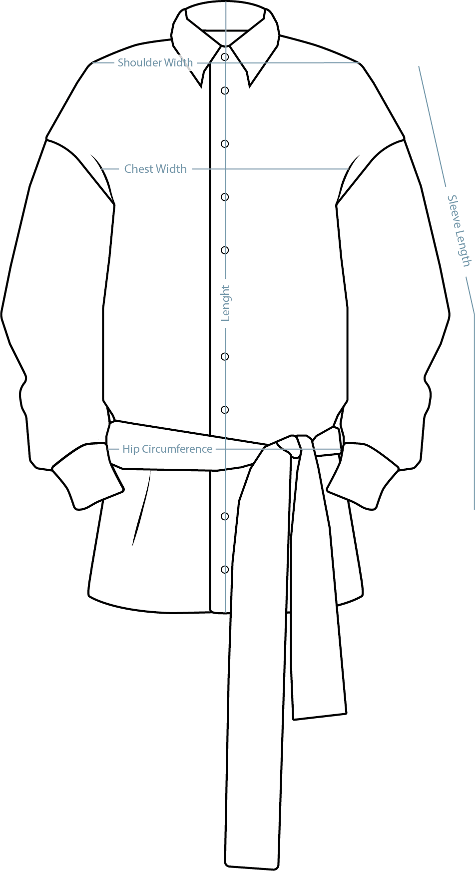 Shirtdress White – measurement guide