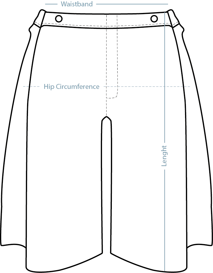 Denim Shorts Light Blue – measurement guide