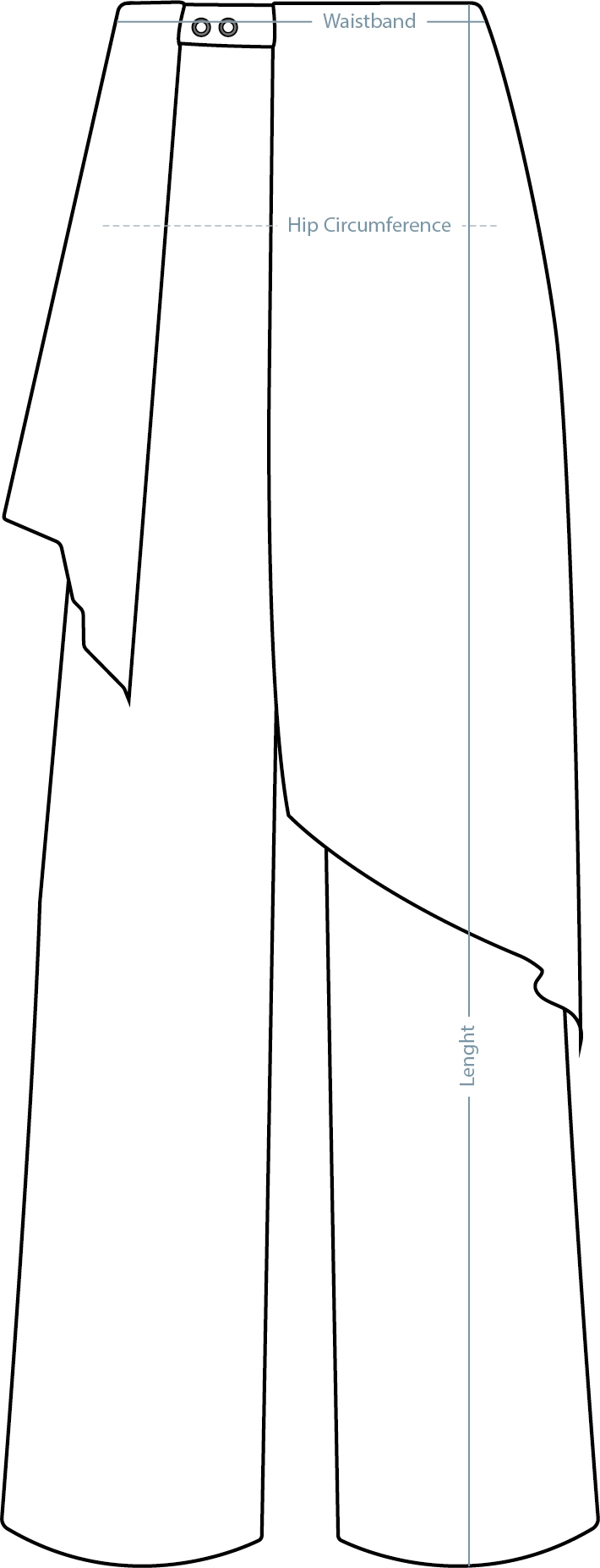 Skirt Pants Black – measurement guide