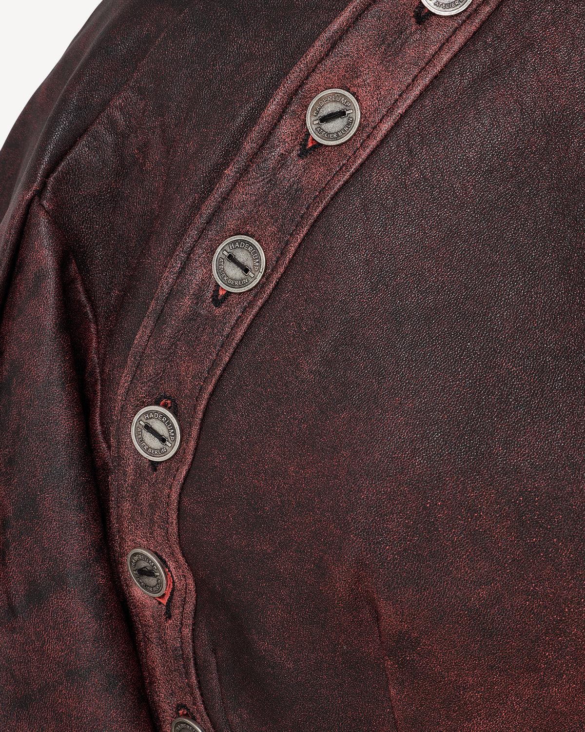 Red Leather Wrinkled Jacket
