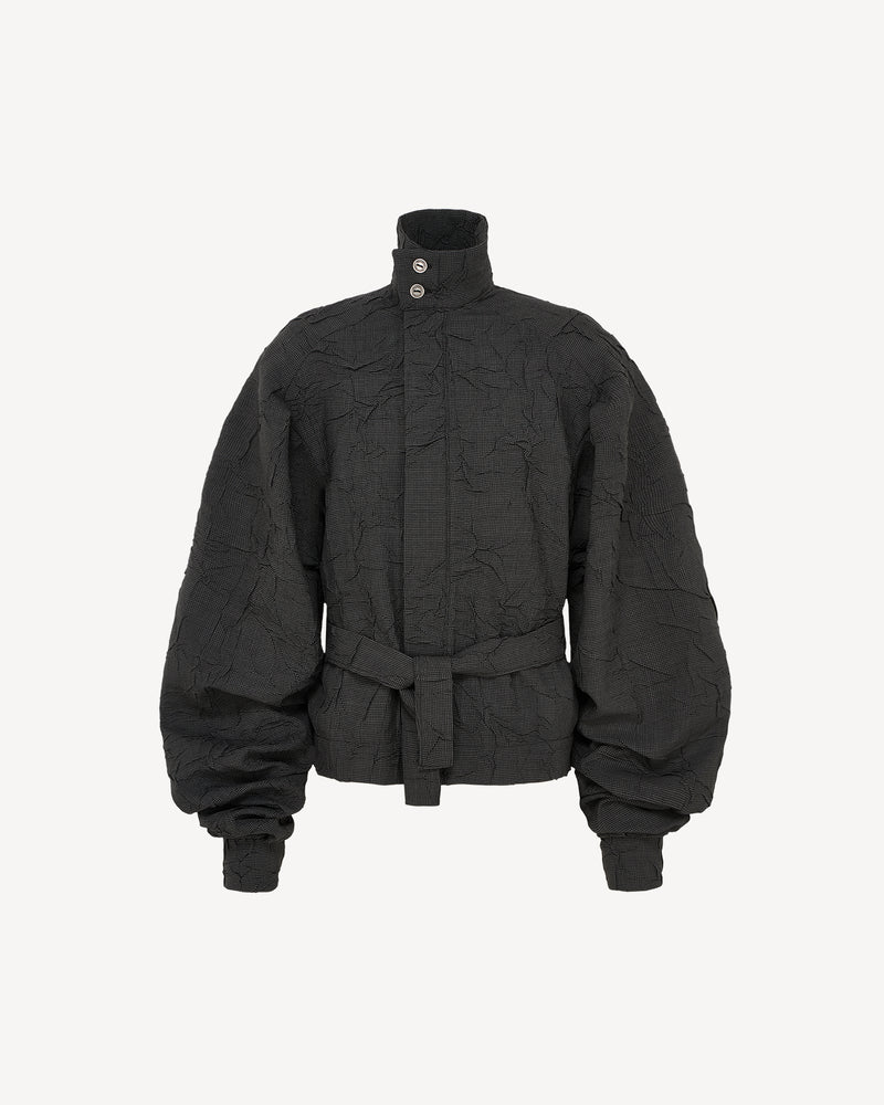 Wrinkled Track Jacket Chequered