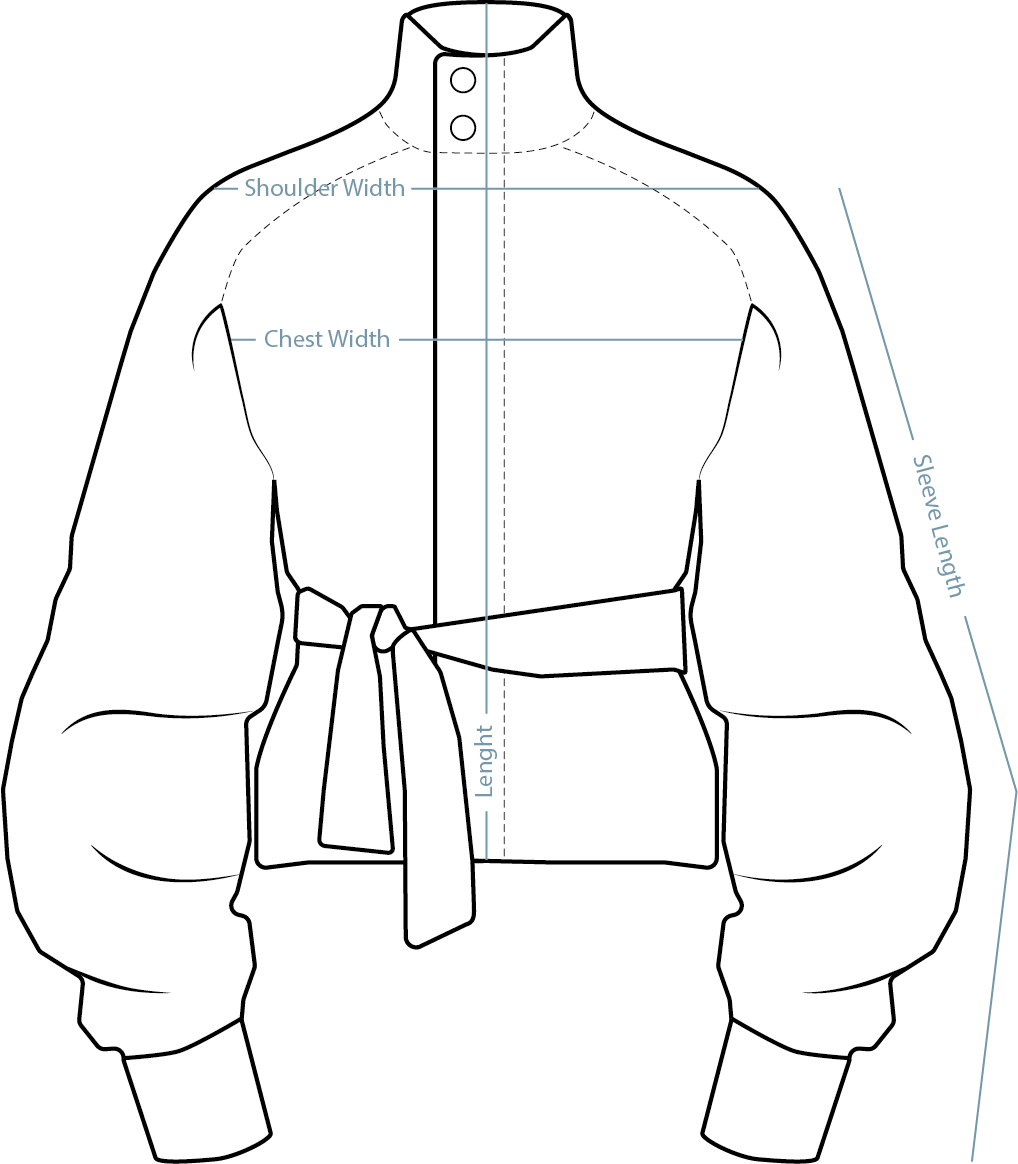 Wrinkled Track Jacket Chequered – measurement guide