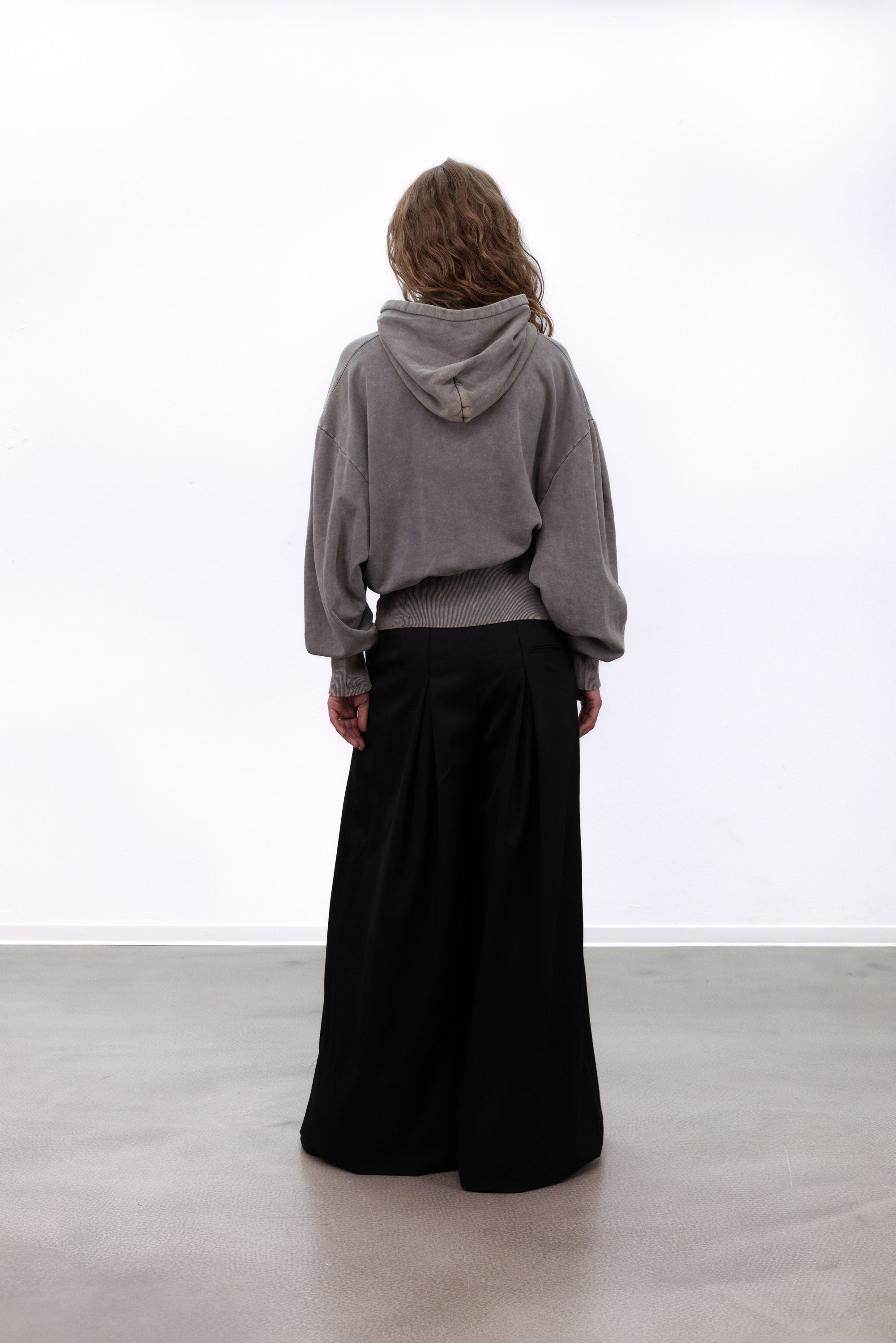 Zip Hoodie Grey Washed