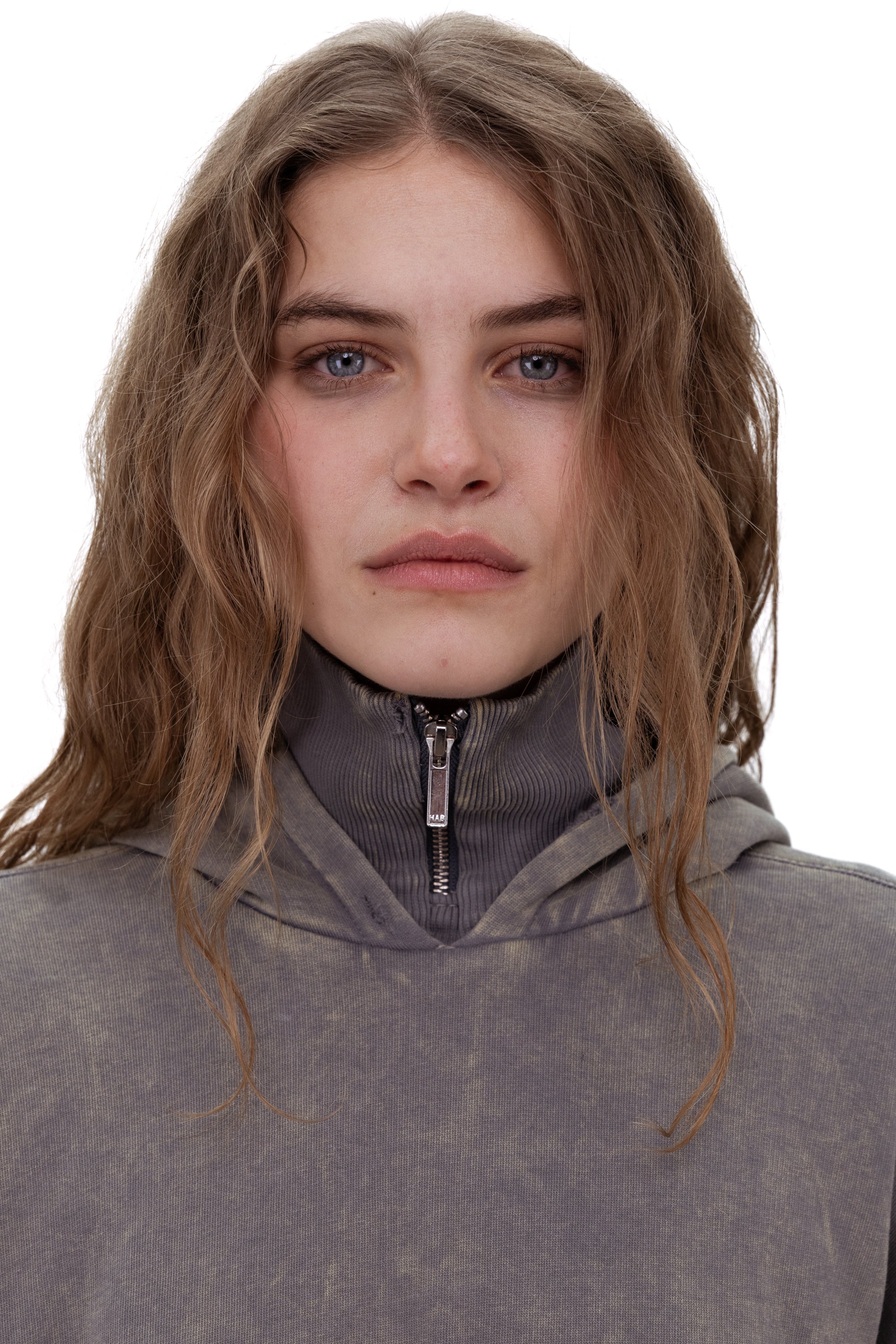 Zip Hoodie Grey Washed