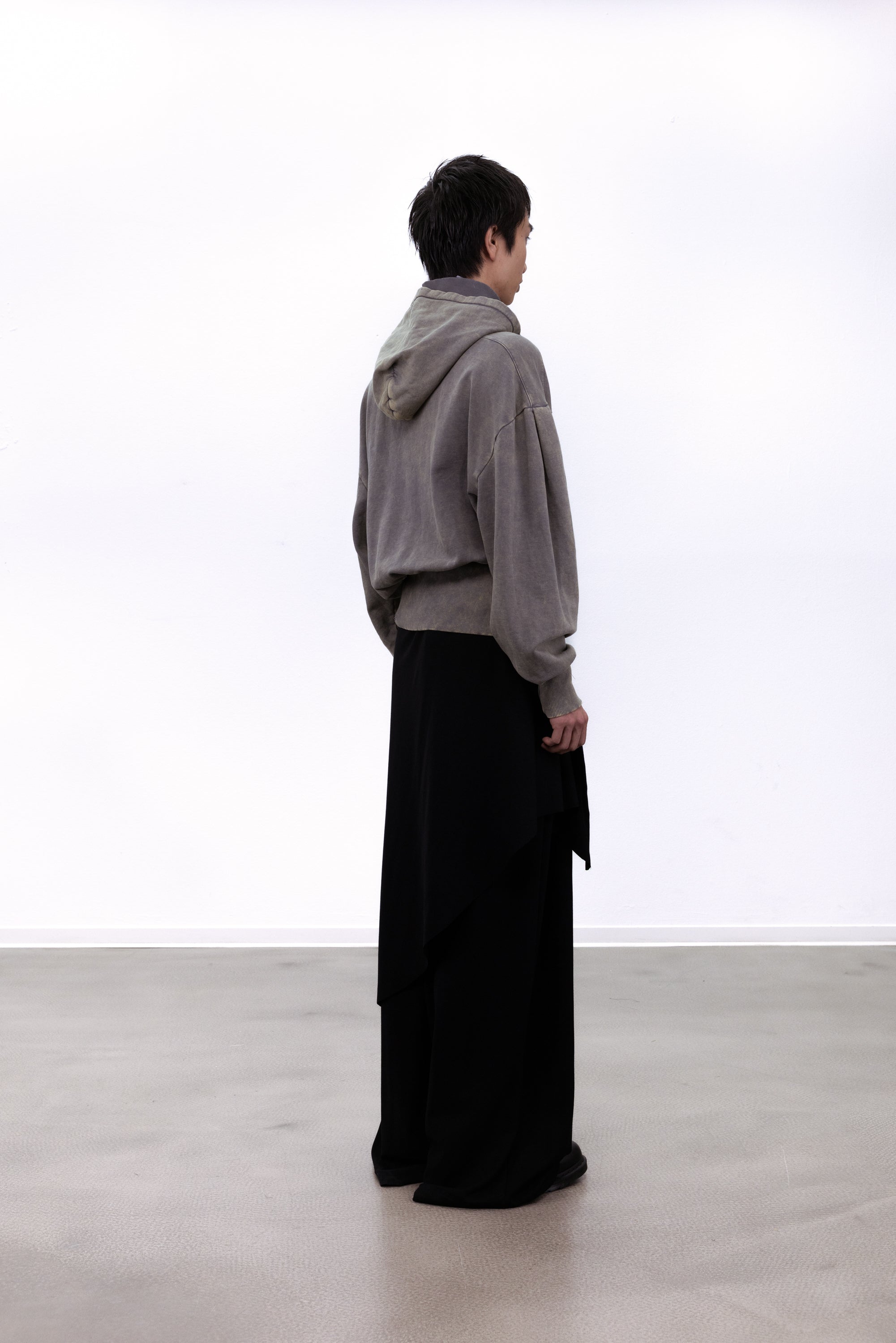 Zip Hoodie Grey Washed