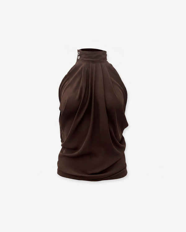 Draped Top Brown
