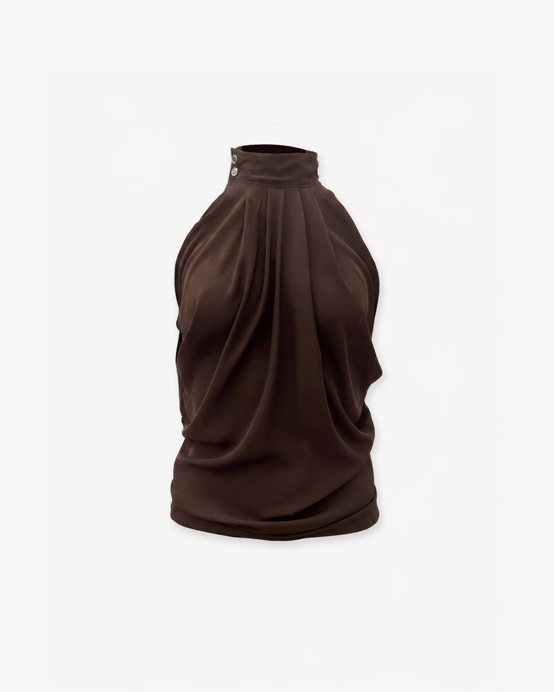 Draped Top Brown