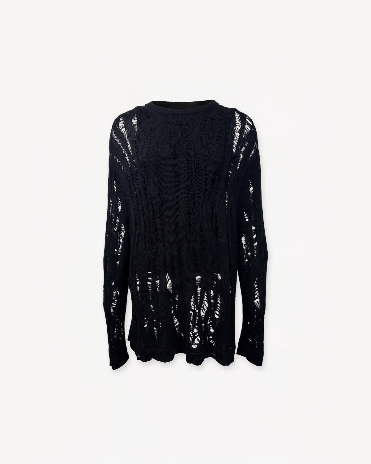 Layered Knit Sweater Black